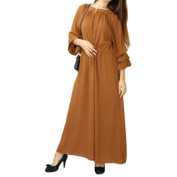 Long flared dress with...