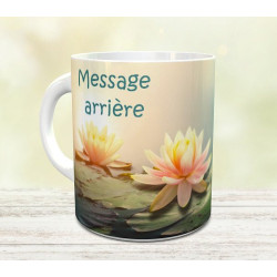 Mug lotus rose sur lac -...
