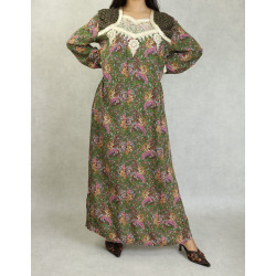 Long embroidered dress with...